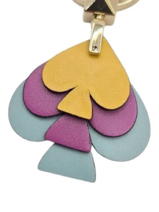 Kate Spade Triple Layered Spade Leather Stacked Bag Charm Keychain - Seaside New - Picture 2 of 4